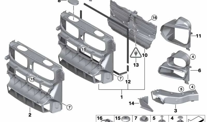 Conducto de aire de freno derecho para BMW E71, E72 (OEM 51747180624). Original BMW