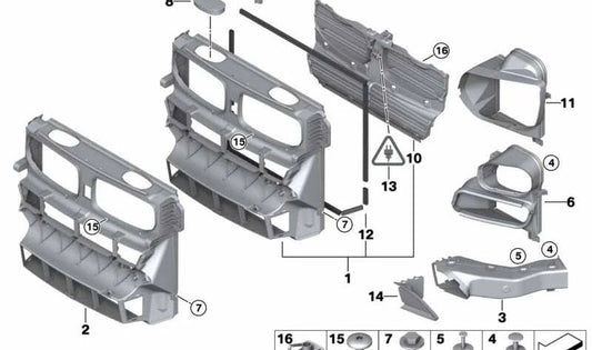 Conducción de aire para BMW X6 E71, E72 (OEM 51717180625). Original BMW