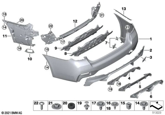 Rear center guide for BMW F90N, G30N (OEM 51128098687). Original BMW