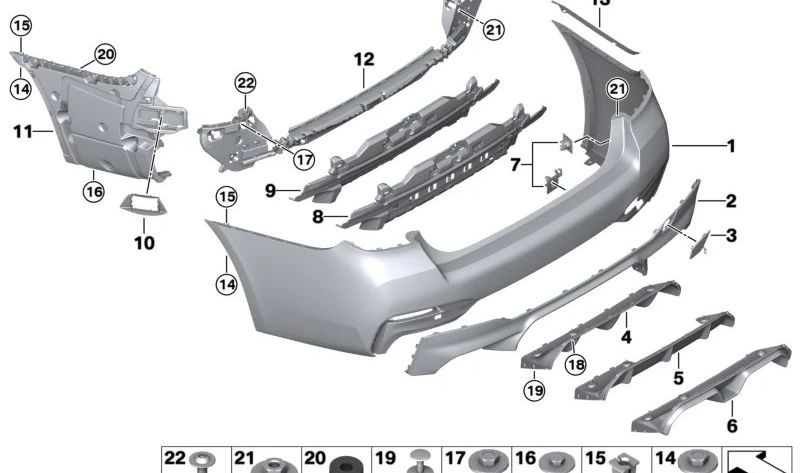 OEM -Abgassystem -Unterstützung 51128080609 für BMW F90 (M5). Original BMW.