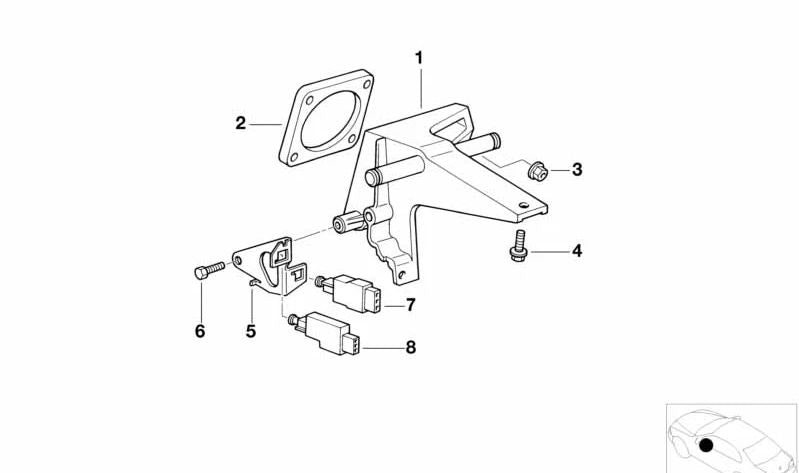 Soporte de pedal OEM 35101164842 para BMW E36, Z3. Original BMW.