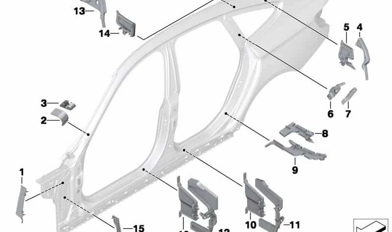 Pannello posteriore sinistro del OEM PILA 41007319517 per BMW F36. BMW originale.