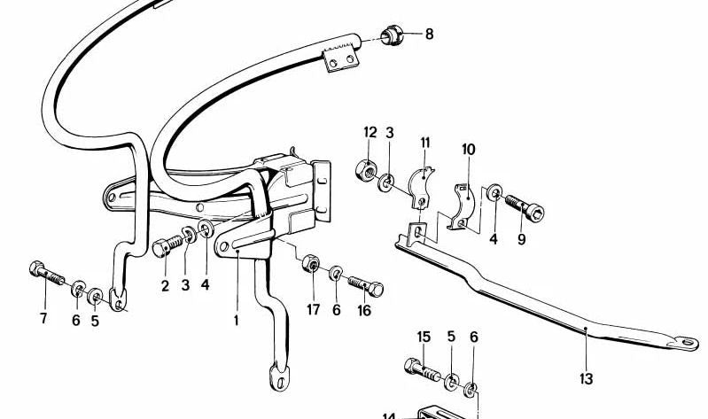 Soporte para BMW E46, E53, F30 (OEM 46631235454). Original BMW