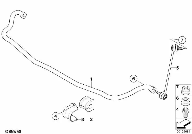 Puntal delantero derecho para BMW E83, E83N (OEM 31303414300). Original BMW.