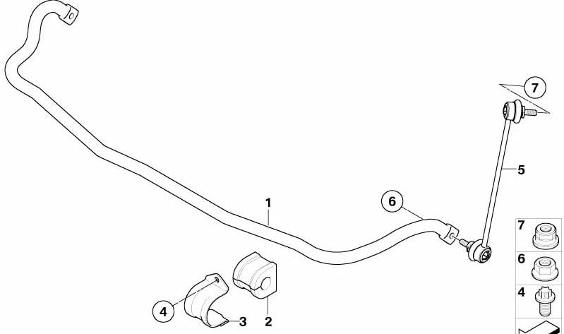 Support de la barre des stabilisateurs OEM 31303412789 pour BMW E83. BMW d'origine.