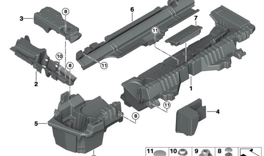 Couvercle de dépôt pour BMW x3 G01, G01N (OEM 51477940710). BMW d'origine