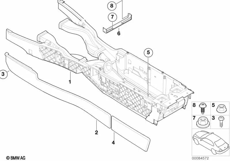 Tornillo de cabeza avellanada para BMW E87, F20, F46, E46, F30, F80, F90, G30, G32, G11, F91, G14, E84, F39, E53 (OEM 07149140365). Original BMW.