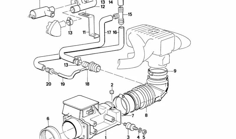 Tubo para BMW Serie 3 E30 (OEM 11631707694). Original BMW