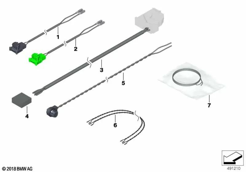 Rep.-Cable Sistema de Airbags para BMW i I01, I12, I12N (OEM 61129355998). Original BMW.