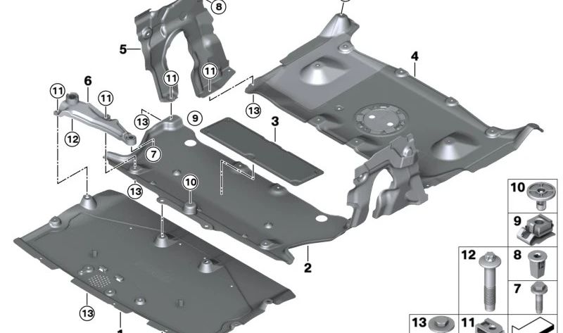 Aislamiento del Compartimento del Motor Delantero para BMW Serie 7 G70 (OEM 51759498259). Original BMW.