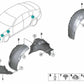 Cubierta del guardabarros inferior derecho para BMW G22, G23 (OEM 51717447136). Original BMW