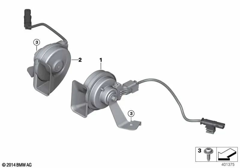 Fanfarria de tono alto para BMW F48N X1 (OEM 61338737036). Original BMW