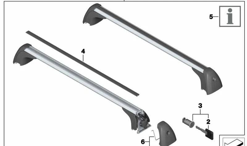 Capa com suporte OEM 82792405959 para Mini F55, F56, F65, F66, F54, F60. Mini original.