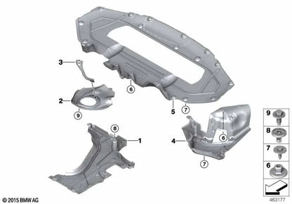 Cubierta del bajo del coche trasera izquierda para BMW Serie 7 G11, G12 (OEM 51757340179). Original BMW