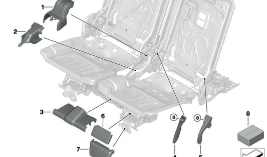 Moldura delantera derecha OEM 52309871840 para BMW G07 (X7). Original BMW