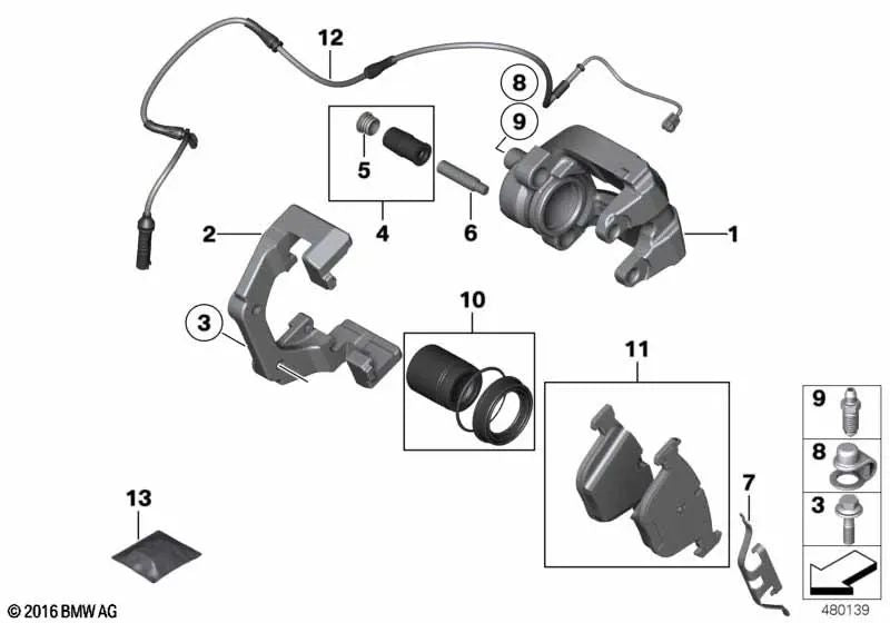 Sensor de Pastillas de Freno para BMW E61, E61N (OEM 34356789494). Original BMW