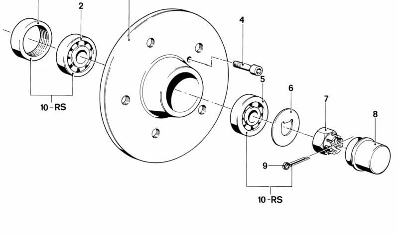 Rodamiento de rodillos cónicos para BMW E21, E12, E24 (OEM 31212634106). Original BMW