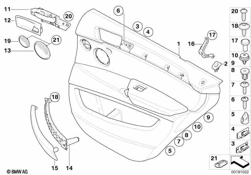 Cubrebotón de bloqueo trasero para BMW X6 E71, E72 (OEM 51429122652). Original BMW.