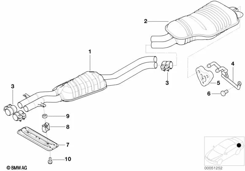 Rubber support for BMW 3 Series E46 (OEM 18207790693). Genuine BMW.