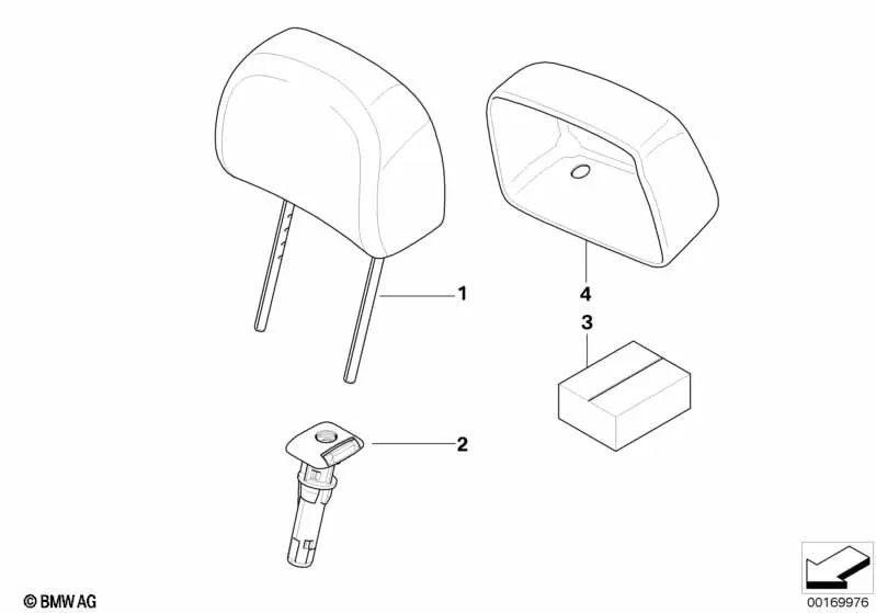 Leather Headrest for BMW E63, E63N (OEM 52109143903). Original BMW