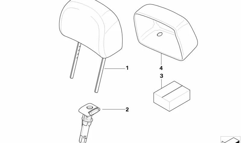 Reposacabezas de cuero para BMW Serie 6 E63 (OEM 52107113135). Original BMW