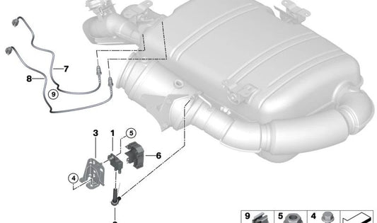 Tubo formador para BMW I12, I15 (OEM 18328670612). Original BMW