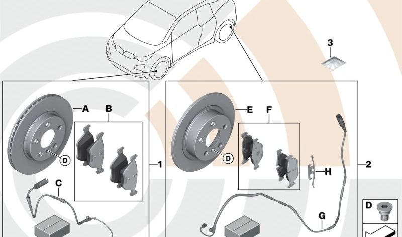 Kit de reparación de freno delantero para BMW I01, I01N (OEM 34108861967). Original BMW