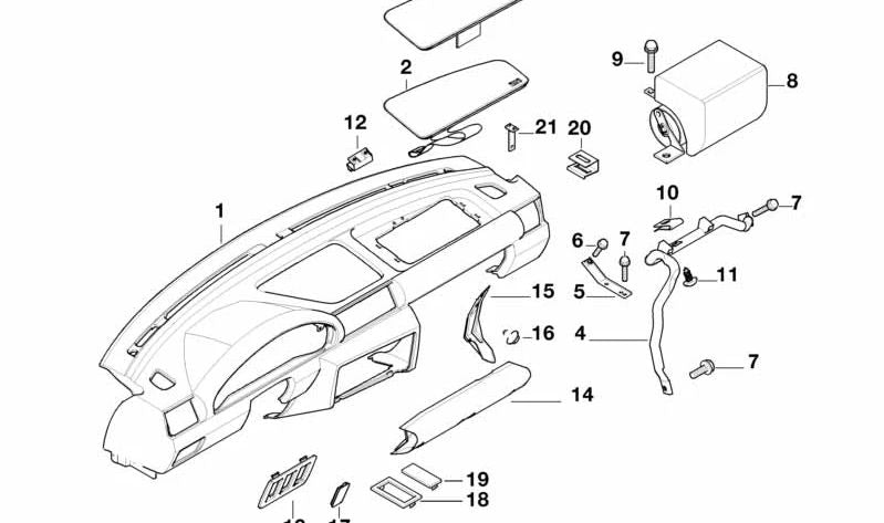 Tapa para BMW E36 (OEM 51458243725). Original BMW