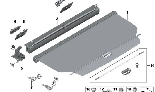 Cubierta de montaje para red divisoria izquierda para BMW F31, F31N (OEM 51477321694). Original BMW