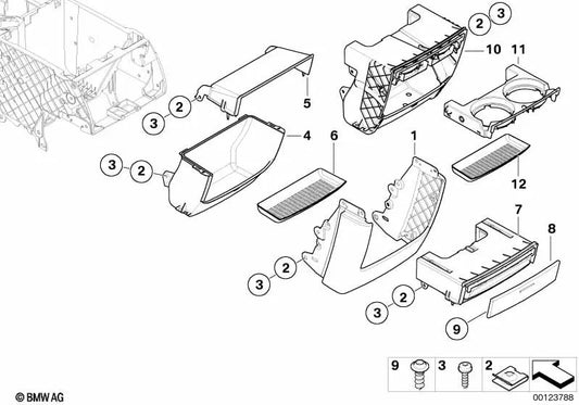 Portavasos para BMW X5 E53 (OEM 51167127150). Original BMW.