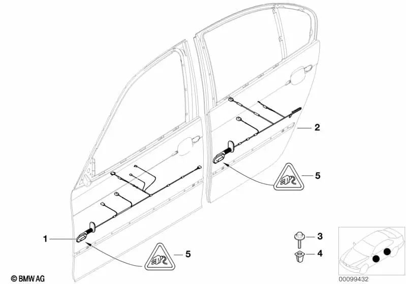 Kabelbaum Fahrerseite für BMW E46 (OEM 61126905431). Original BMW.