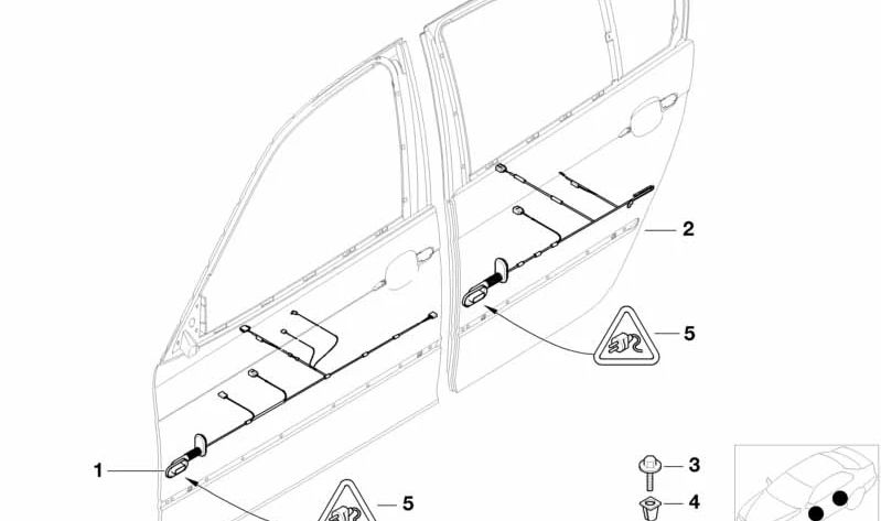 Cableado de puerta lado conductor OEM 61126905433 para BMW E46. Original BMW.