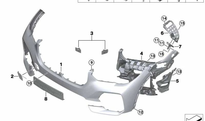 Suporte de registro frontal OEM 51117421871 para BMW G05. BMW original.