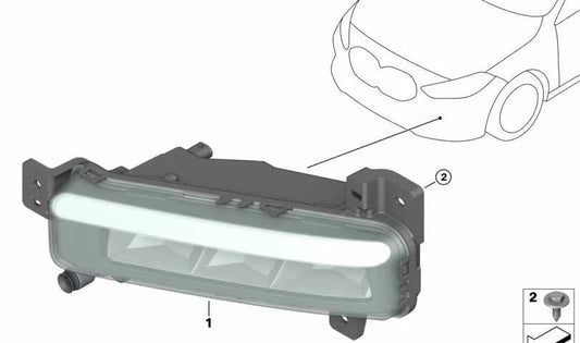 Faros antiniebla LED derecho para BMW F40, F45N, F46N, G07 (OEM 63177471082). Original BMW