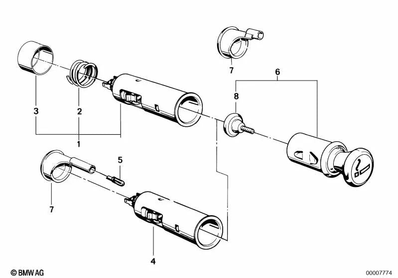 Enchufe Encendedor para BMW E23 (OEM 61341363045). Original BMW.