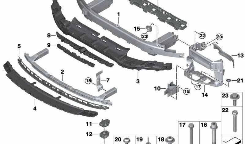 Bumper vertical OEM 51117478184 pour BMW G15, G16. BMW d'origine.