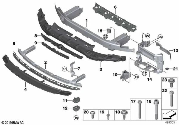 Amortiguador de Bordillo para BMW Serie 8 G16 (OEM 51117998831). Original BMW.