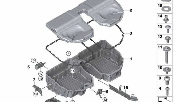 Soporte delantero derecho para BMW G11, G12 (OEM 61258614769). Original BMW