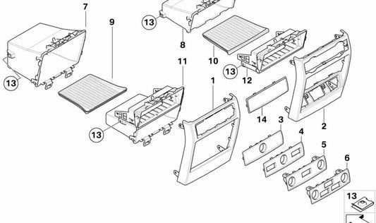 OEM 5116963374 Switch Emburnt per BMW E70, E71, E72 (X5, X6). BMW originale