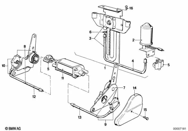 Caja de cambios izquierda para BMW Serie 5 E28, Serie 7 E23 (OEM 52101889415). Original BMW.