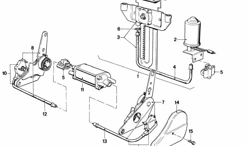 Eje de ajuste de altura del asiento derecho para BMW E34, E24, E32 (OEM 52108242782). Original BMW.