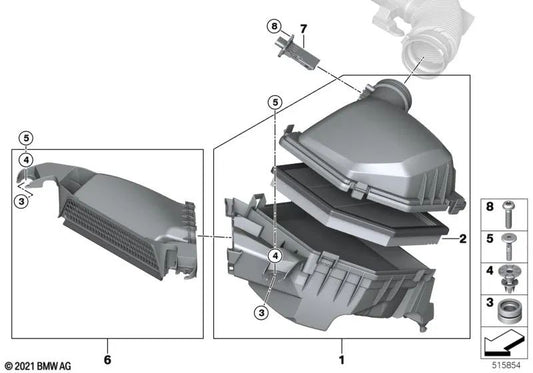 Elemento de desacoplamiento para BMW Serie 2 U06, X1 U11, U12 (OEM 13715A23215). Original BMW