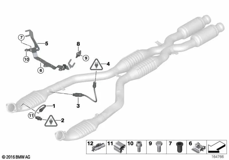 Soporte de conexión Lambda para BMW Serie 3 E90, E92, E93 (OEM 61137841524). Original BMW