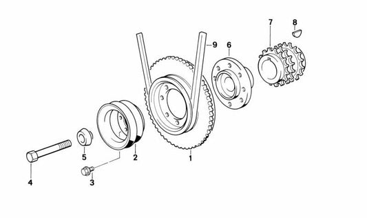 Correa trapezoidal para BMW E34 Serie 5 (OEM 11231315137). Original BMW.