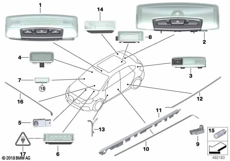 Módulo LED para BMW F52, F45, F46, F30, F31, F34, F35, F80, F32, F33, F36, F82, F83, F10, F11, F18, F01N, F02N, F48, F49 (OEM 63319353133). Original BMW