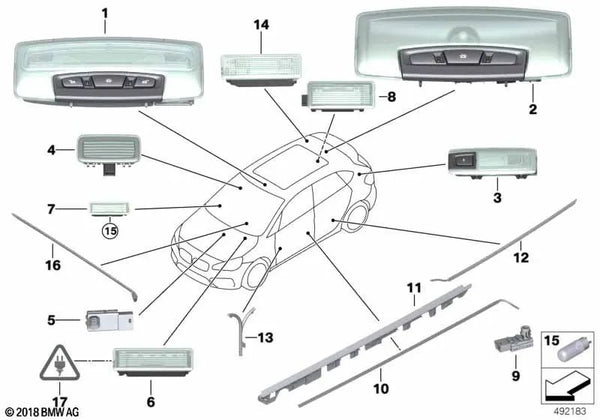 Luz de Instrumental del Tablero para BMW F45, F46 (OEM 61319312506). Original BMW