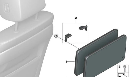 Hinge set for BMW 5 Series F90, G30, G31, 6 Series G32, 7 Series G11, G12, X5 F15, G05, X6 F16, G06, X7 G07 (OEM 65505A15929). Genuine BMW