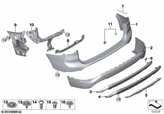 Hintere untere Schutzabdeckung für BMW X1 F48N, F49N (OEM 51127954259). Original BMW