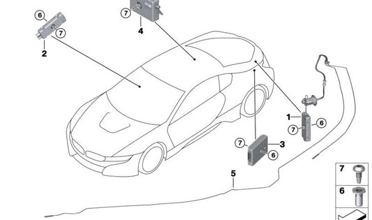 Interference suppressor filter OEM 65209287539 for BMW i8 (I12, I15). Original BMW.