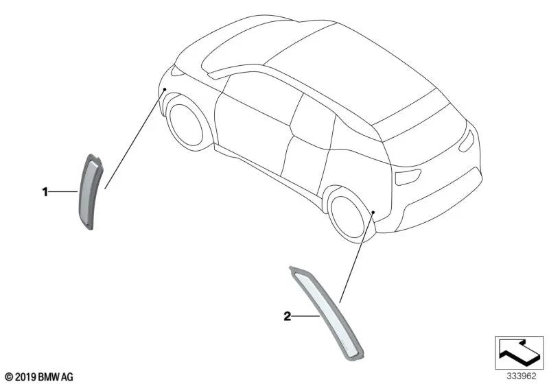 Reflector lateral izquierdo para BMW i I01N (OEM 63117467475). Original BMW.